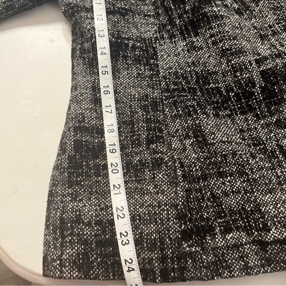 Zara Basic L White Black Jacket 17% Wool Lined Winter Big Pleated Collar F1 - Picture 11 of 11